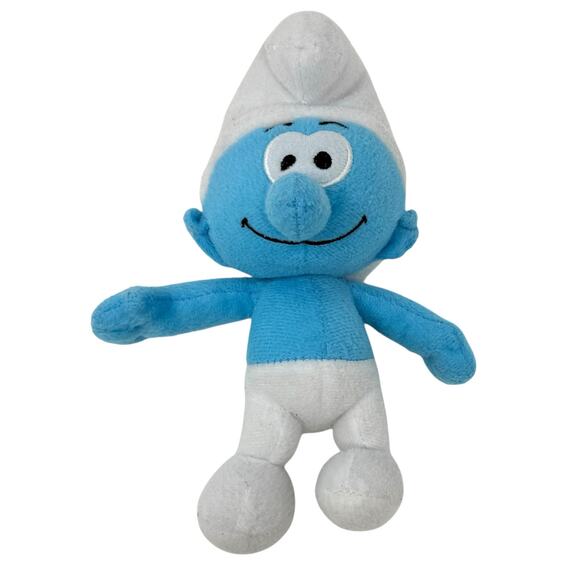 The Smurfs 2010 Nanco Blue White Small 9,5 x 7 In Plush Stuffed Animal Toy - Picture 1 of 11